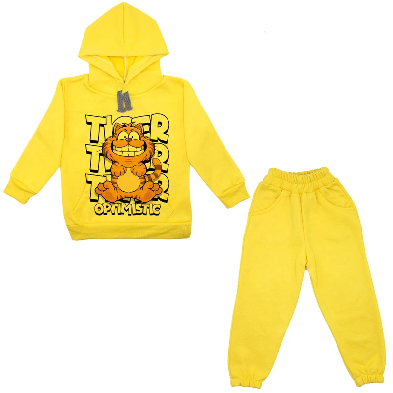 ست هودی و شلوار پسرانه مدل گربه A43