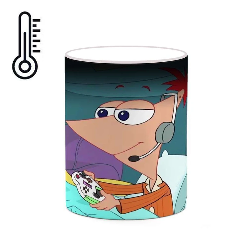 ماگ حرارتی کاکتی مدل کارتون Phineas And Ferb کد mgh22911