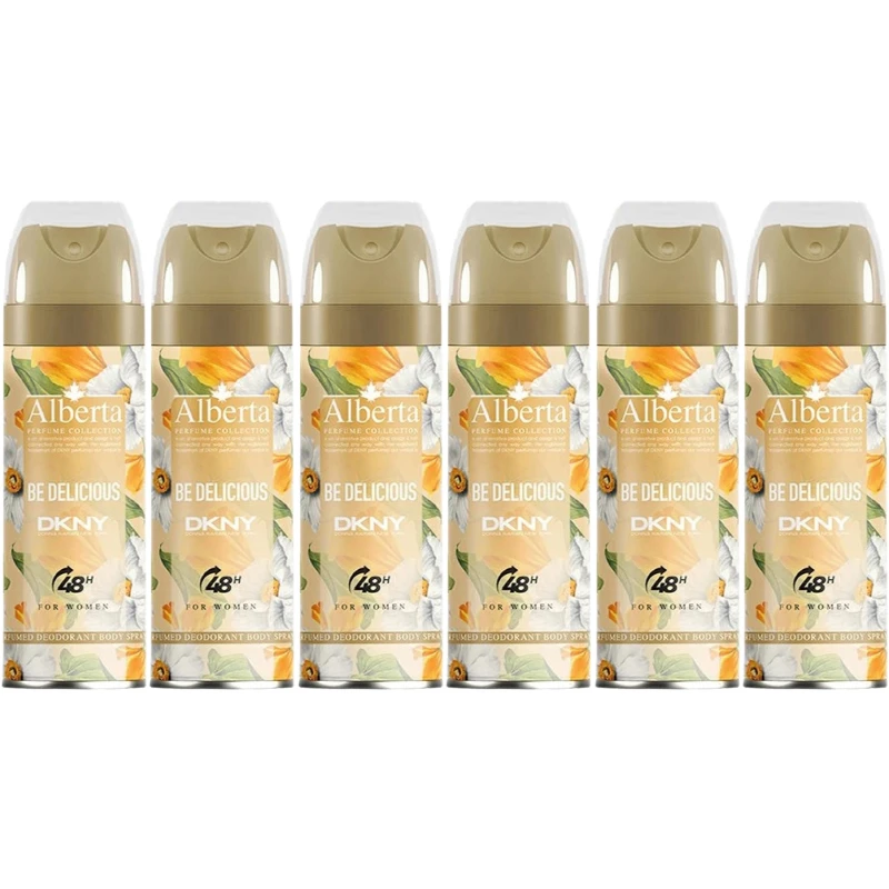اسپری بدن زنانه آلبرتا مدل دی کی ان وای حجم 200 میلی لیتر مجموعه 6 عددی