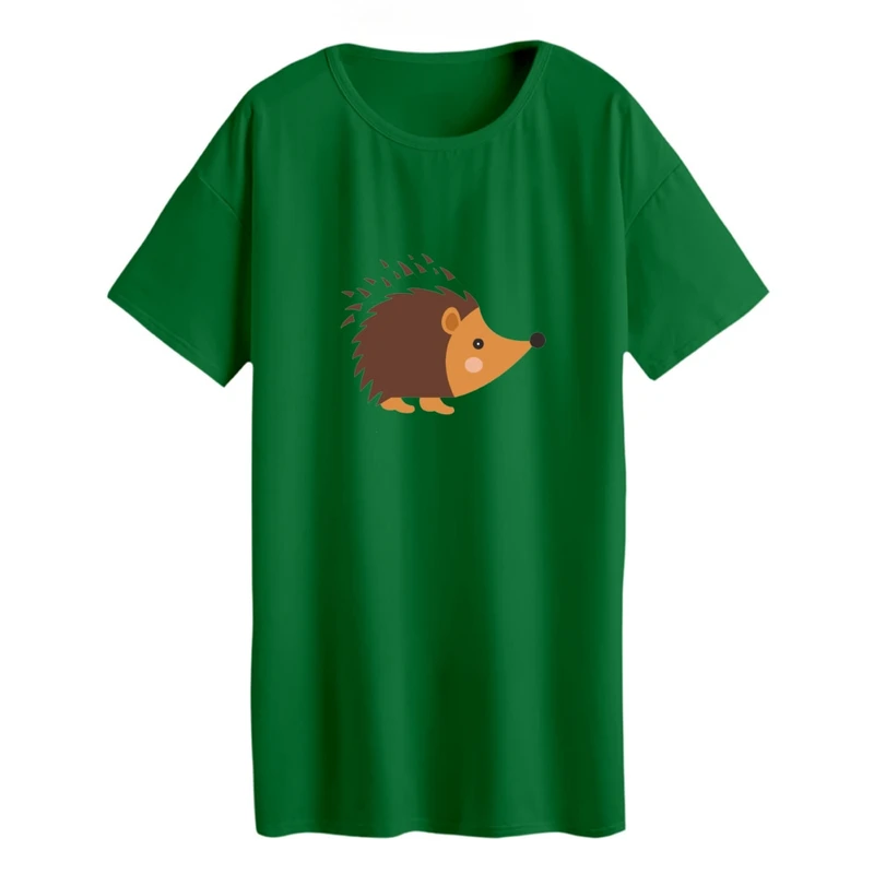 تی شرت لانگ زنانه مدل فایل جوجه تیغی قهوه ای