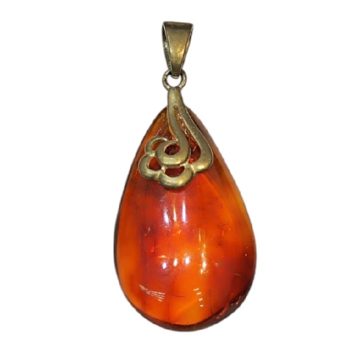 آویز گردنبند نقره زنانه مدل صمغ کهربا کد 71000