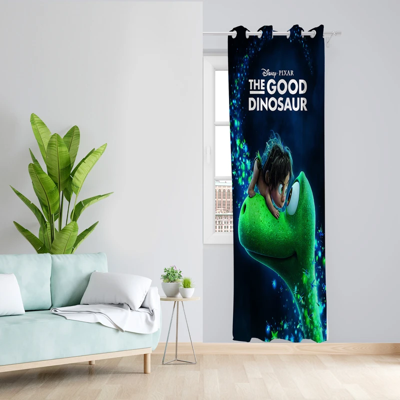 پرده طرح دایناسور مدل مخمل پانچی کد L 961 Z سایز 140x200 سانتی متر