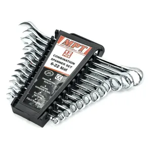 آچار یکسر تخت و یکسر رینگی ام پی تی مدل 6-22MM سایز 6الی 22 میلی متر مجموعه 12 عددی