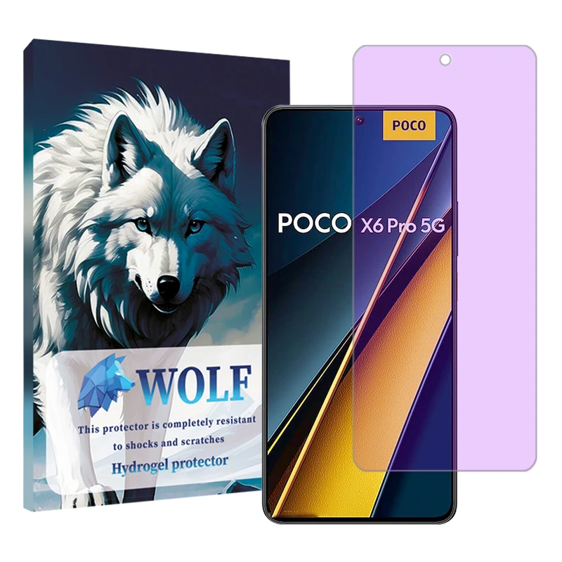 محافظ صفحه نمایش ضد اشعه بنفش ولف مناسب برای گوشی موبایل شیائومی Poco X6 Pro 