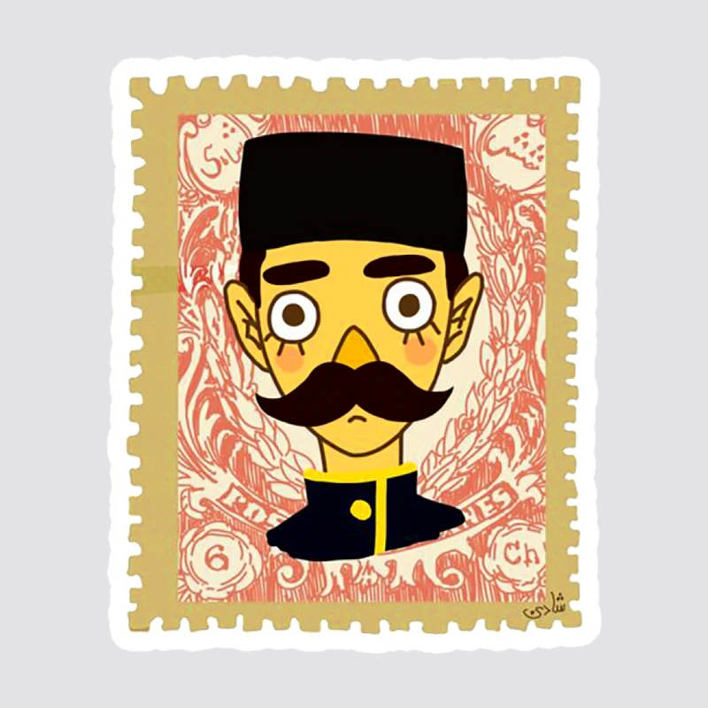 استیکر لپ تاپ پیکسل میکسل مدل تمبر نوستالژی