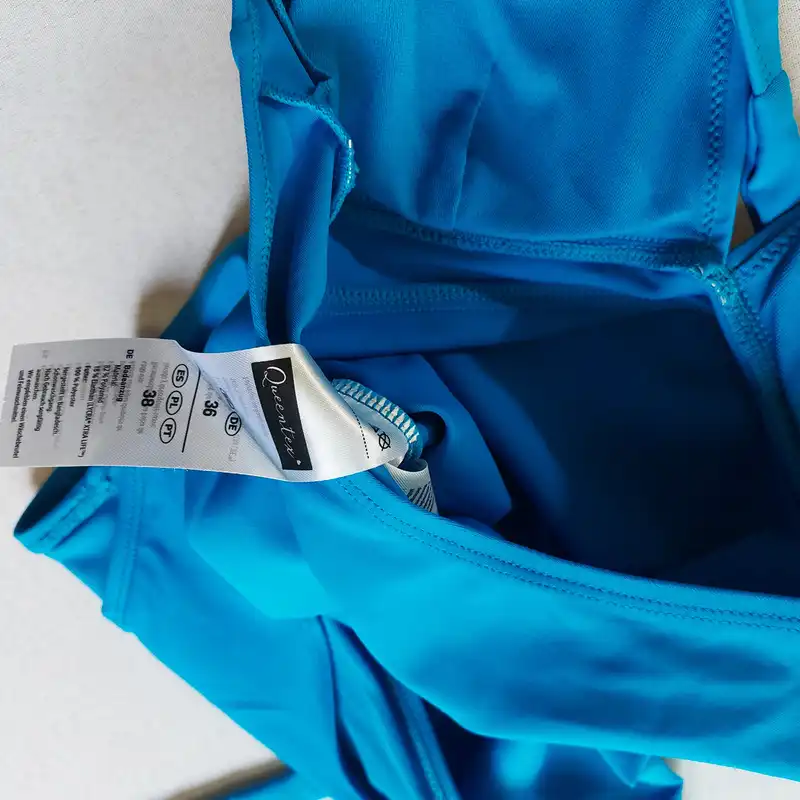 مایو زنانه مدل گردنی رنگ آبی