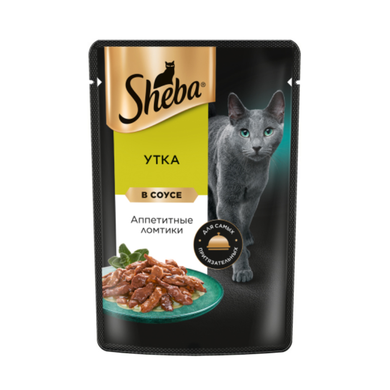 پوچ گربه بالغ شبا مدل Delicious Slices طعم اردک در سس وزن 75 گرم