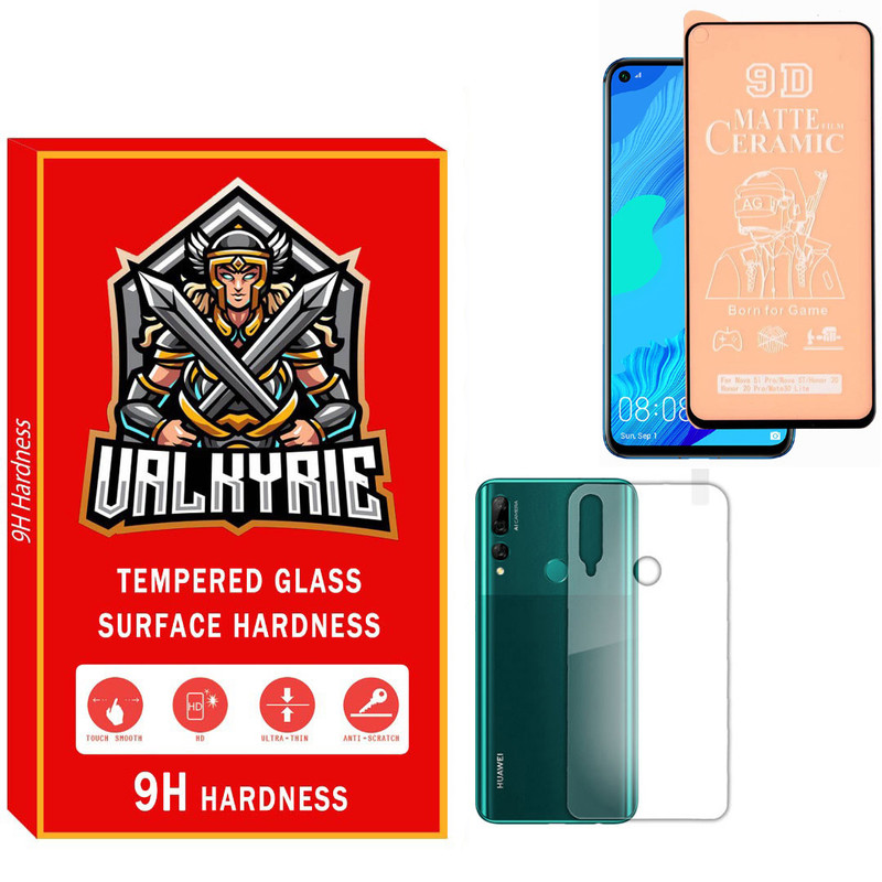 محافظ صفحه نمایش سرامیکی مات والکری مدل CRBKV_01 مناسب برای گوشی موبایل هوآوی Y9 Prime 2019 به همراه محافظ پشت گوشی