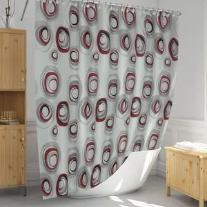 پرده حمام دلفین مدل EV-4954 v9 سایز 180x200سانتی متر