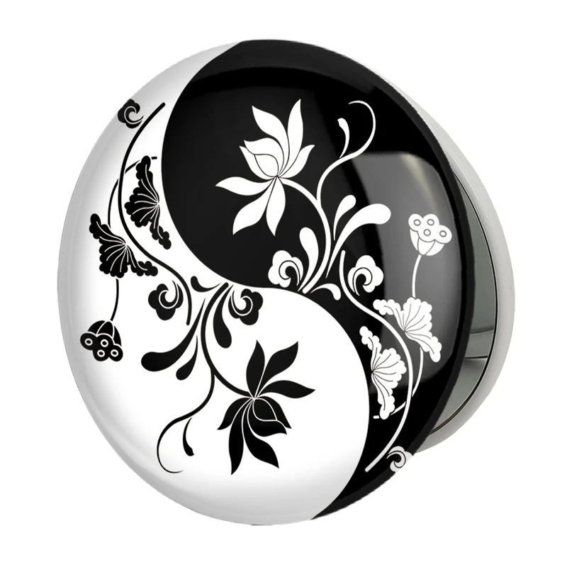 آینه جیبی خندالو طرح یین و یانگ مدل تاشو کد 30508