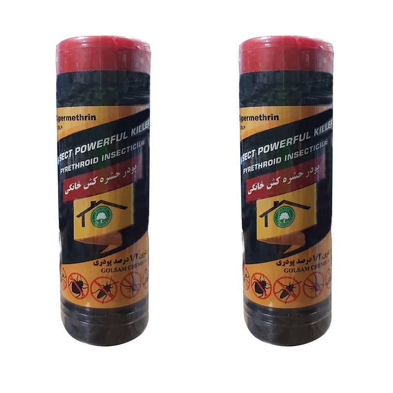 پودر حشره کش سایپرمترین مدل گلسم P2-100 وزن 100 گرم مجموعه 2 عددی