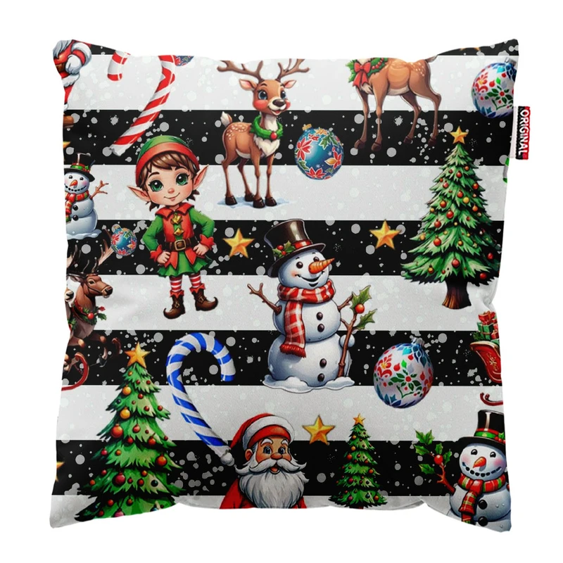 کوسن پاد آفرین طرح کریسمس کد 2690 سایز 30*30 سانتی متر