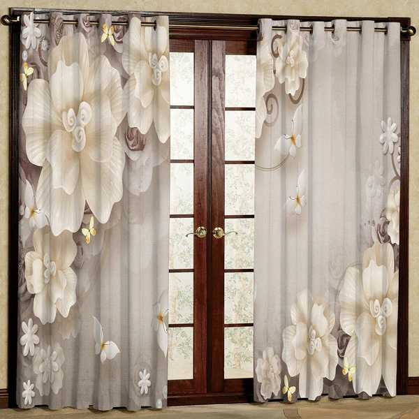 پرده مدل پانچی مخمل  کد 6507 سایز 280x140 سانتی متر