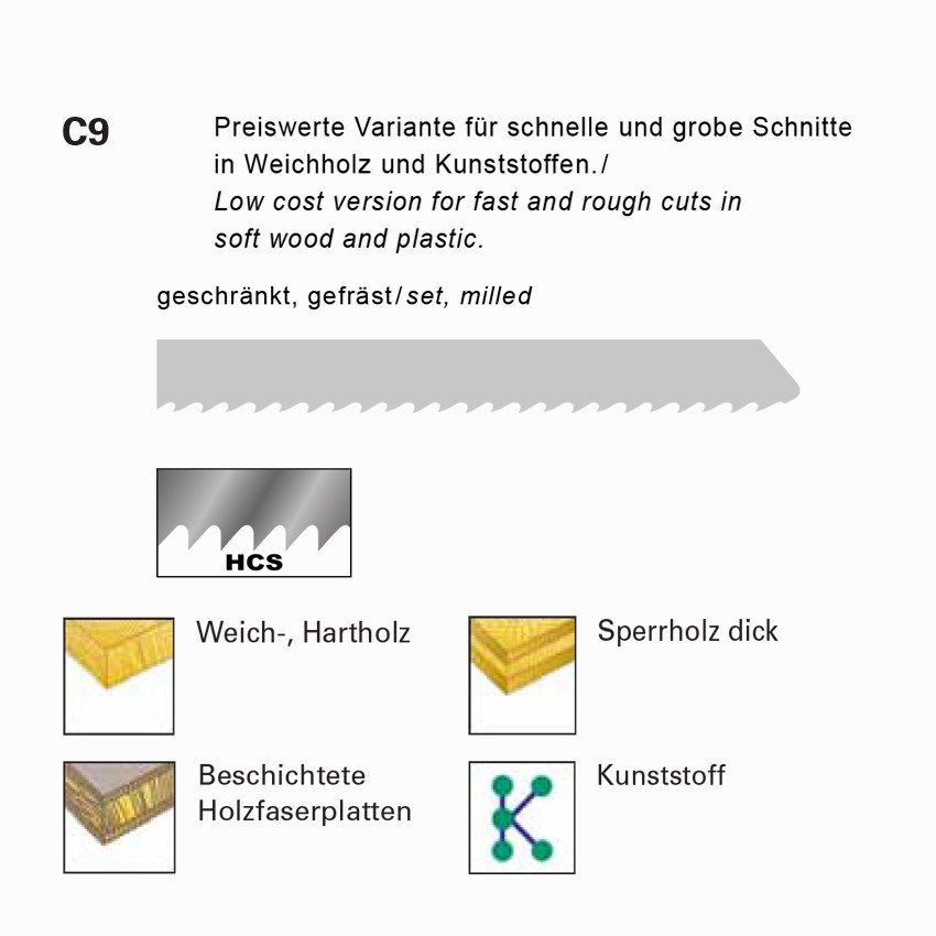 تیغه اره عمودبر اچ او شوماخر + سون مدل C9 بسته 5 عددی