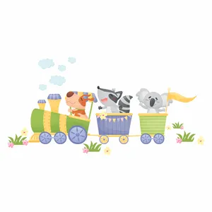 استیکر دیواری کودک طرح قطار شادی