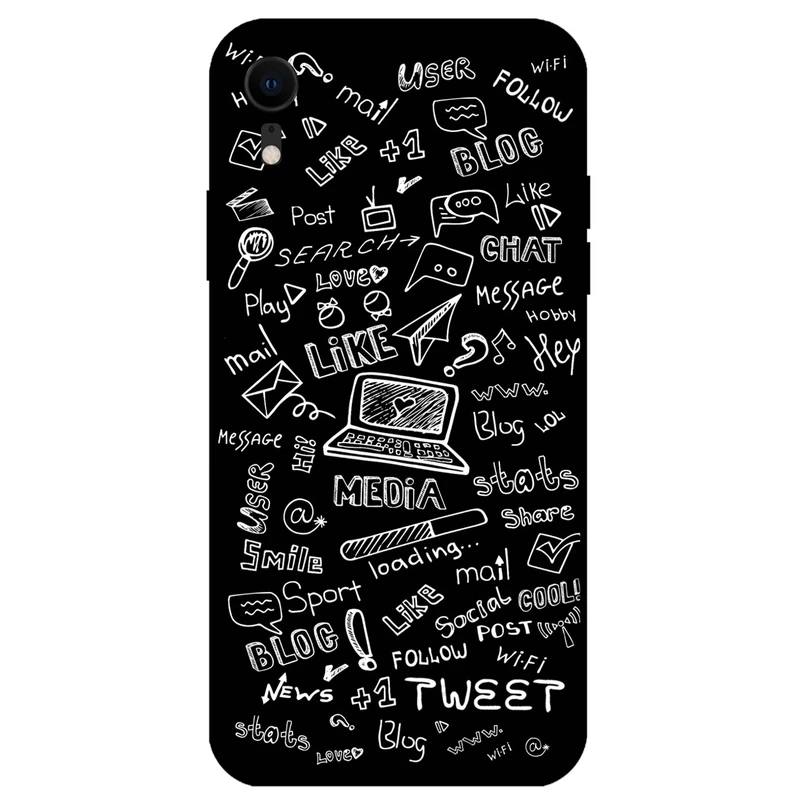 کاور مگافون طرح رسانه های اجتماعی مدل 1898 مناسب برای گوشی موبایل اپل iPhone XR                