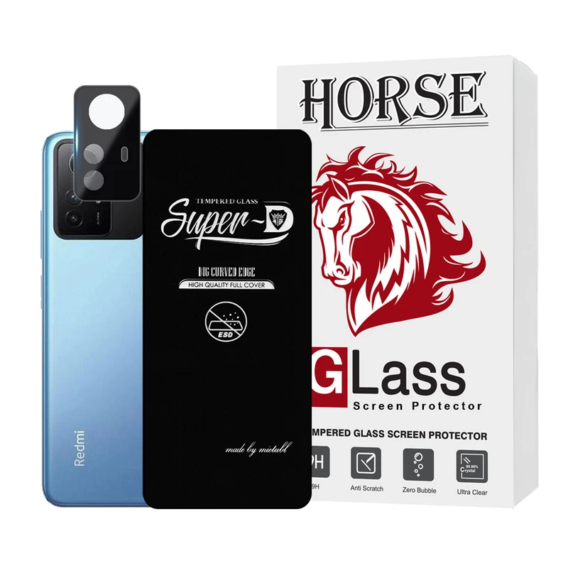  محافظ صفحه نمایش هورس مدل SUPLNFUHO مناسب برای گوشی موبایل شیائومی Redmi Note 12S به همراه محافظ لنز گوشی