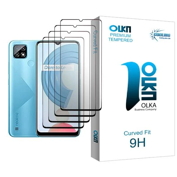 محافظ صفحه نمایش کولینگ مدل Olka Glass MIX004 مناسب برای گوشی موبایل ریلمی C21 بسته چهار عددی