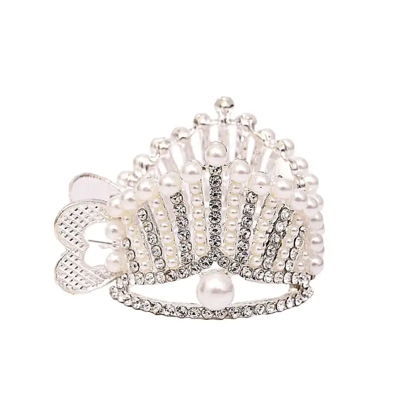 گیره مو زنانه مدل تاج دار مرواریدی