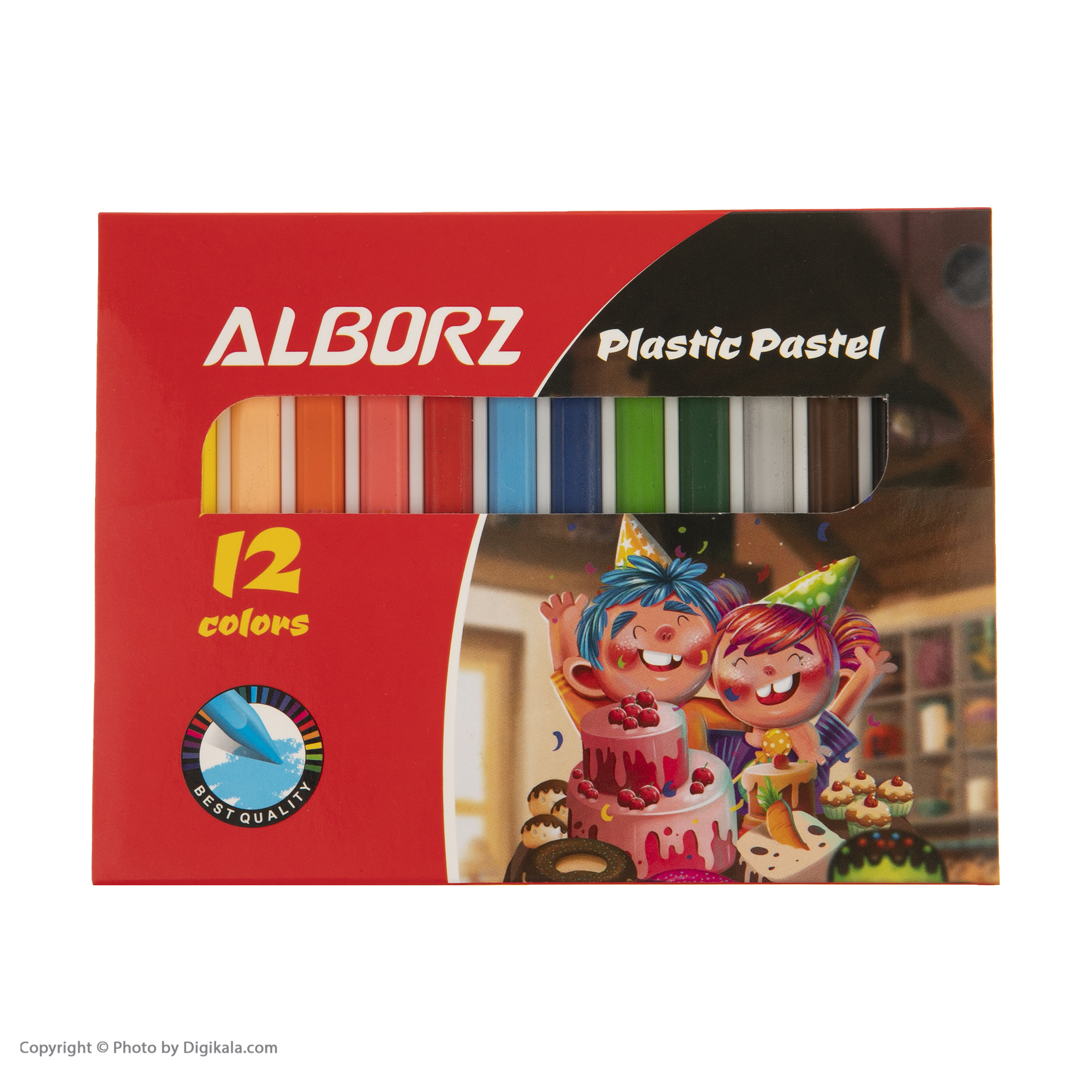 پاستل روغنی 12 رنگ البرز مدل کيک تولد