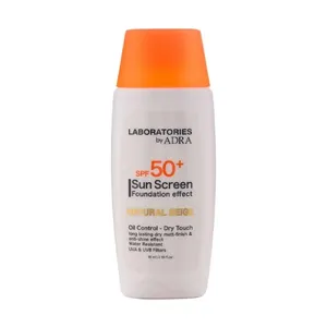 کرم ضد آفتاب آدرا spf50 مدل لابراتوریز مناسب انواع پوست حجم 65 میلی لیتر