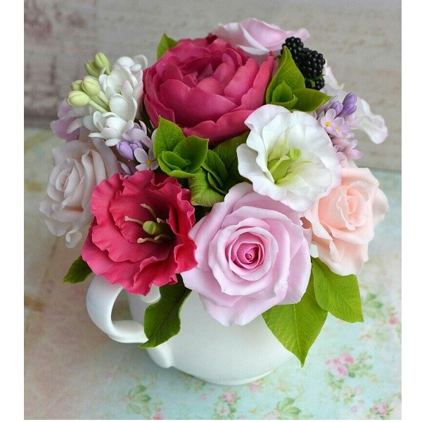 سیلیکون قالب گیری به گز مدل گل ختمی مجموعه 6عددی