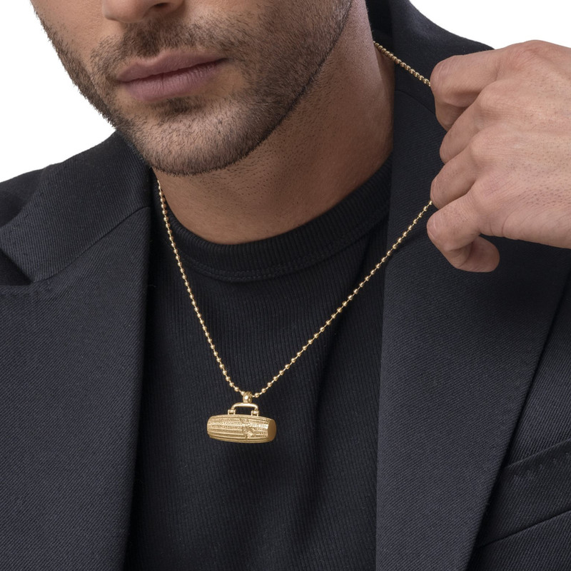 آویز گردنبند طلا 18 عیار مردانه تاج طرح منشور