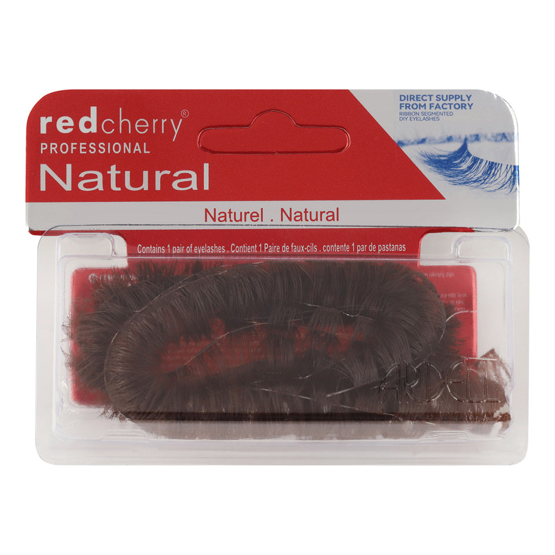 مژه مصنوعی ریسه‌ای رد چری مدل Feather Chocolate 12 بسته 5 عددی