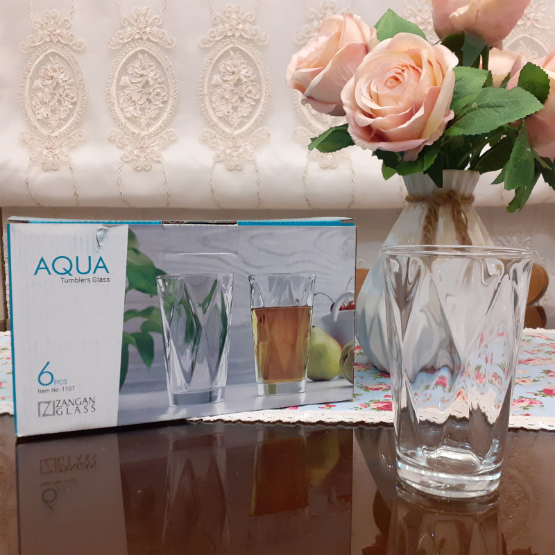 لیوان زنگان گلس مدل آکوا 1107 بسته 6 عددی