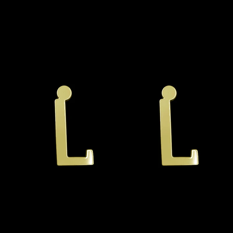 گوشواره طلا 18 عیار زنانه مدوپد مدل حرف L کد GA1-16744