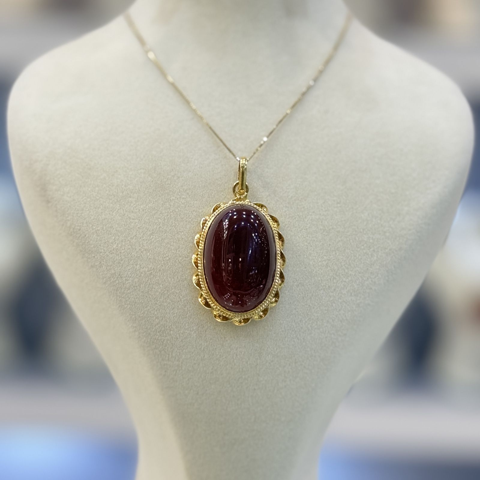 گردنبند نقره زنانه مدل دستساز عقیق طبیعی 44-34 - - 4