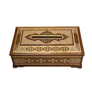  جعبه دستمال کاغذی خاتم کاری مدل اعلا کد 1001