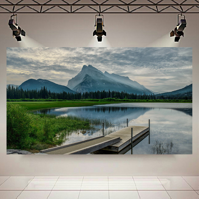 پوستر پارچه ای طرح طبیعت مدل کوهستان و دریاچه مدل ARY35