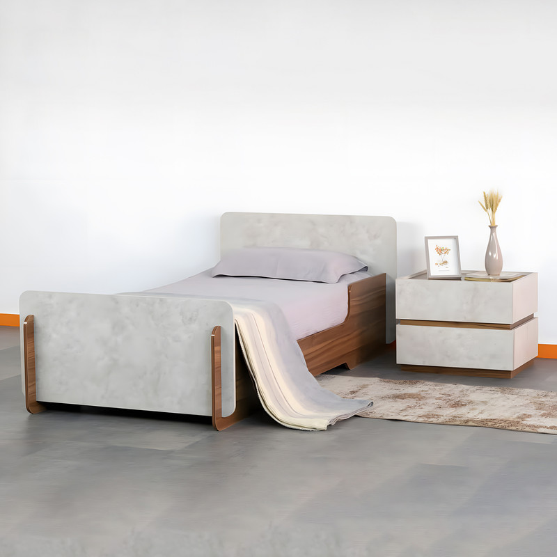 تخت خواب یک نفره پک شو چوب مدل Barana سایز 90x210 سانتی متر