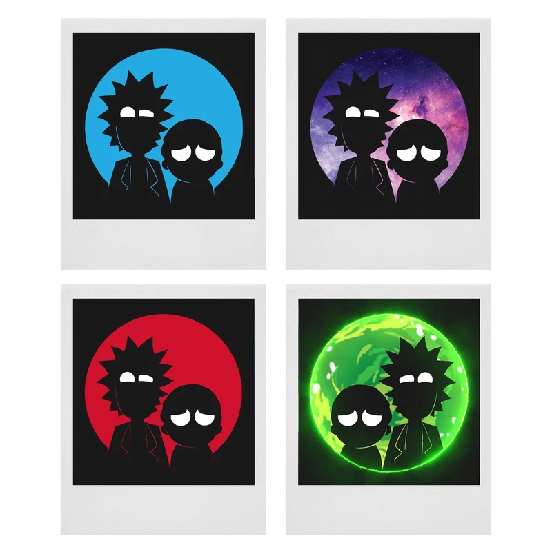 آویز تزیینی طرح ریک اند مورتی کد A1002 مجموعه 4 عددی