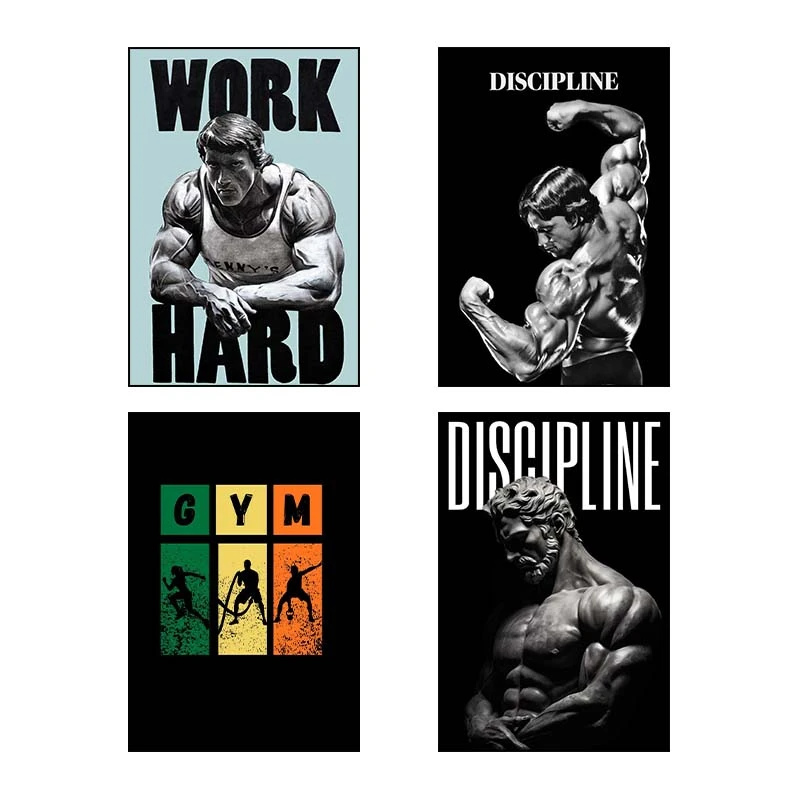 تابلو شاسي کارنيکا طرح Gym کد 90401 مجموعه 4 عددی