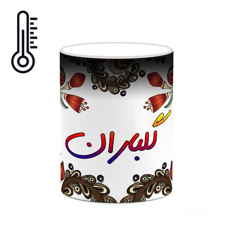 ماگ حرارتی کاکتی مدل اسم گلباران طرح سنتی گل و بته کد mgh46746