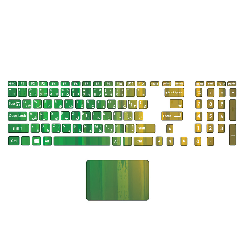  استیکر لپ تاپ مدل 78 hk به همراه برچسب حروف فارسی کیبورد