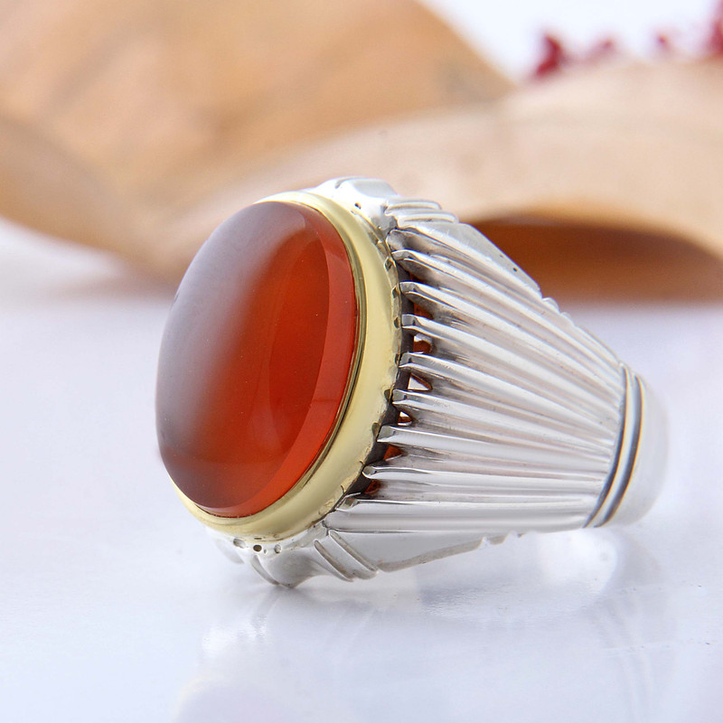 انگشتر نقره مردانه بازرگانی میلادی مدل رکاب دستساز عقیق یمنی رکاب شیاری کد AM_4443 انگشتر نقره مردانه بازرگانی میلادی مدل رکاب دستساز عقیق یمنی رکاب شیاری کد AM_4443