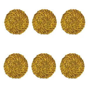 زیر لیوانی حصیری مدل دایره کد zly6 بسته 6 عددی