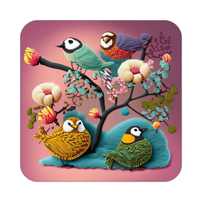 زیر لیوانی کاکتی طرح حیوانات رنگی مدل mp27092