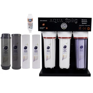 دستگاه تصفیه کننده آب آکوآ اسپرینگ مدل RO-S7-BZ 7700 به همراه مجموعه فیلتر چهار عددی و رسوبگیر گلیتز