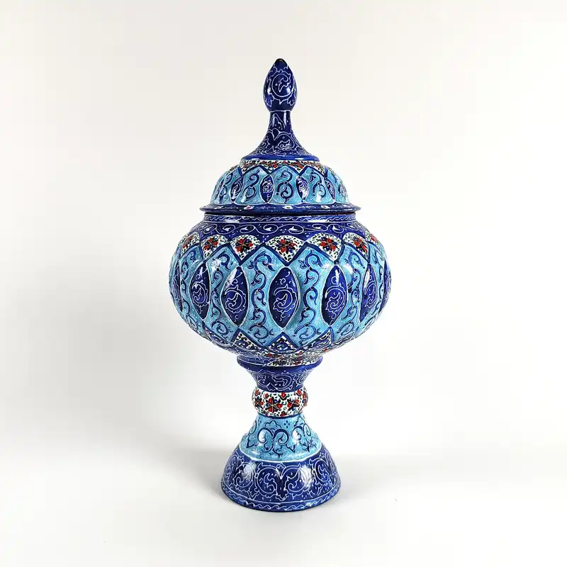 ست 3 تکه شکلات خوری و گلدان میناکاری کد s20