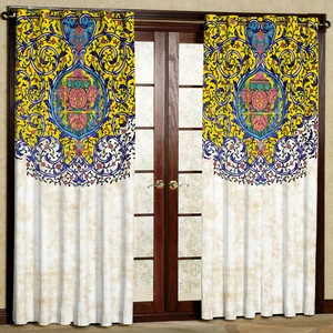 پرده مدل کاشی هازان پانچی کد 4273 سایز 140x200 سانتی متر