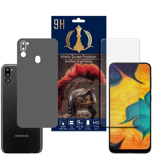 برچسب پوششی اینفینیتی مدل PRO MAX مناسب برای گوشی موبایل سامسونگ Galaxy M21 2021 به همراه محافظ صفحه نمایش