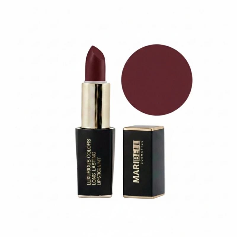 رژلب جامد مات مری بل مدل ام ال رنگ زرشکی تیره شماره ML13