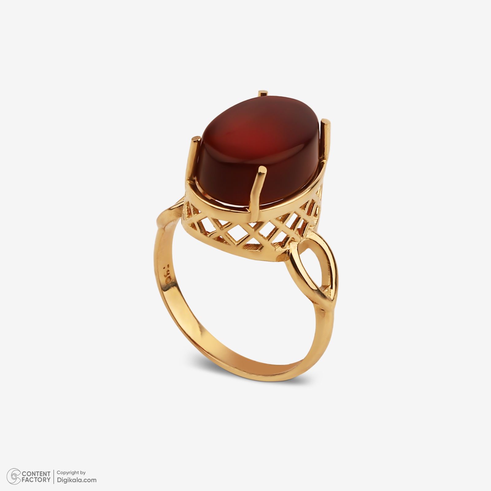 انگشتر طلا کم اجرت 18 عیار زنانه گلدم مدل R344008 سایز 56 -  - 3