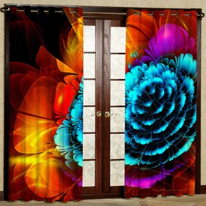 پرده مدل گل دار مخمل پانچی کد 1234L سایز 140x280 سانتی متر
