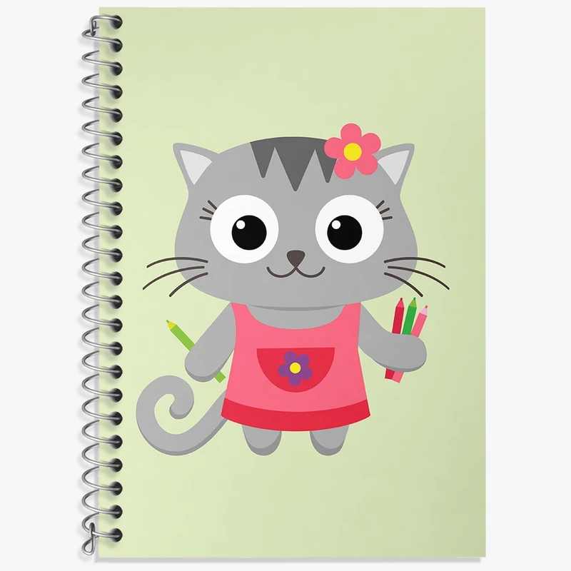 دفتر لغت 50 برگ خندالو طرح گربه نقاش کد N1053