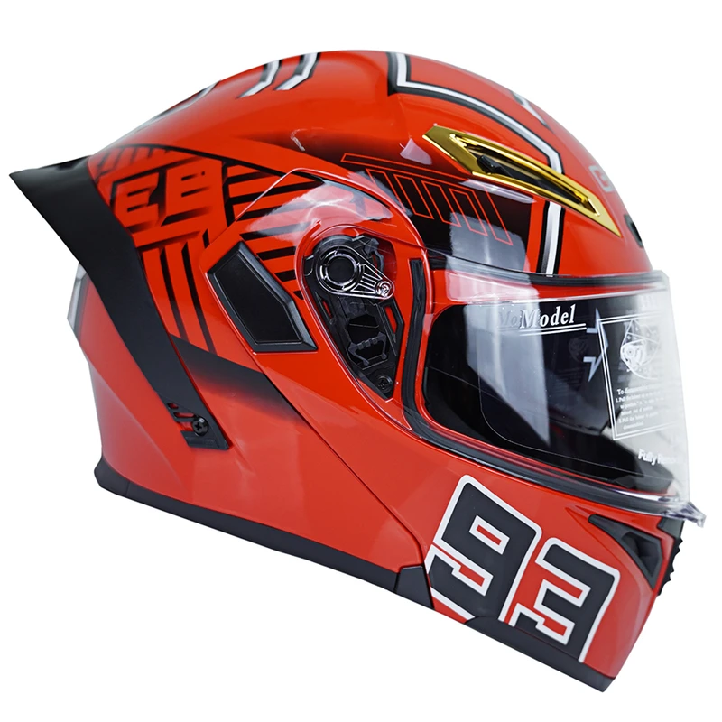 کلاه کاسکت فک متحرک کایک مدل 772 طرح Red/Ant